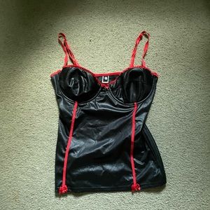 pleather lingerie top